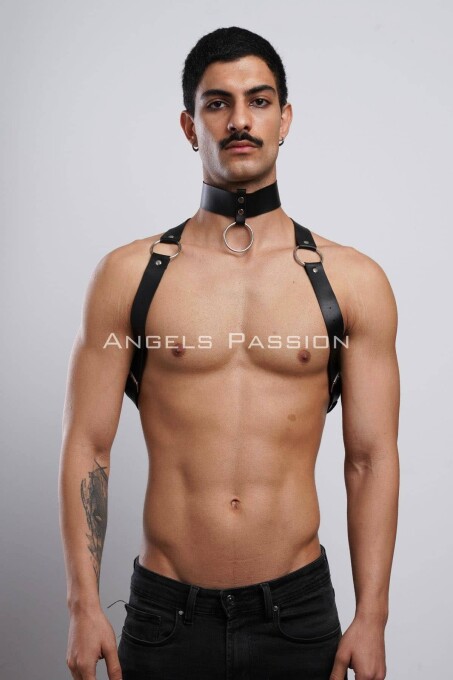 Erkek Choker ve Göğüs Harness, Erkek Parti Giyim - APFTM35 - 2