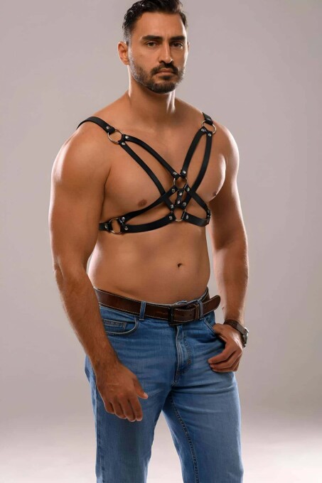 Erkek Deri Fantazi Harness - APFTM141 - 5