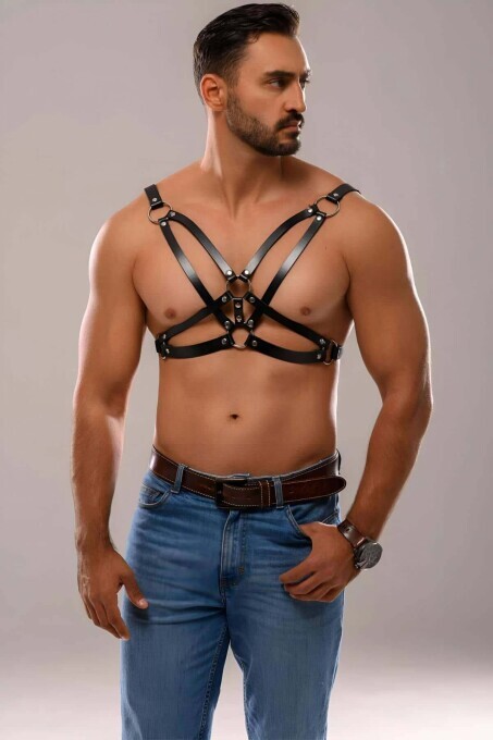 Erkek Deri Fantazi Harness - APFTM141 - 1