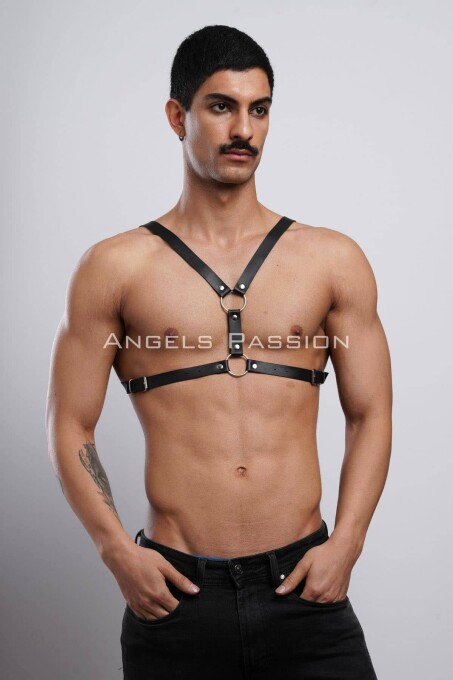Erkek Deri Göğüs Harness, Erkek Fantazi Giyim, Clubwear, Partywear - APFTM44 - 1