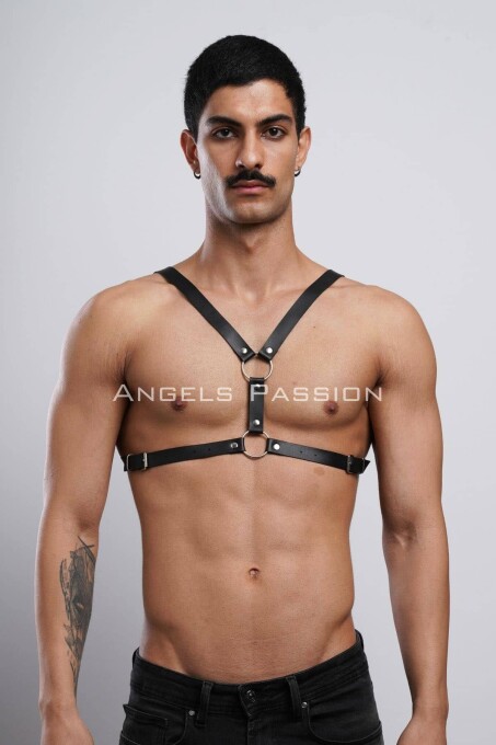 Erkek Deri Göğüs Harness, Erkek Fantazi Giyim, Clubwear, Partywear - APFTM44 - 4