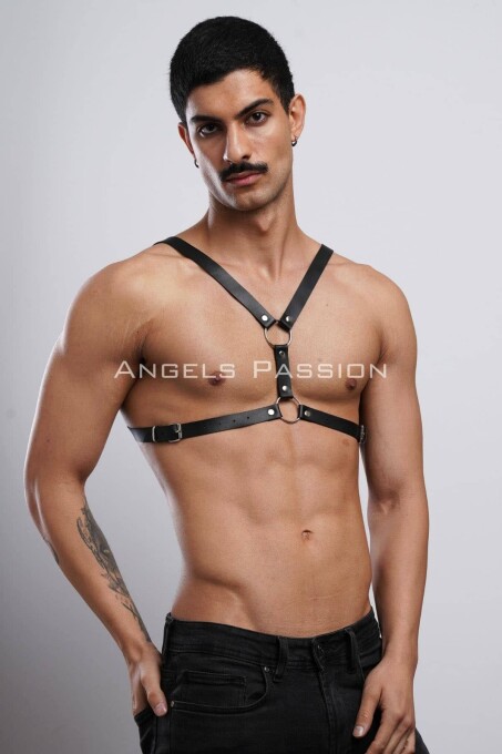 Erkek Deri Göğüs Harness, Erkek Fantazi Giyim, Clubwear, Partywear - APFTM44 - 5
