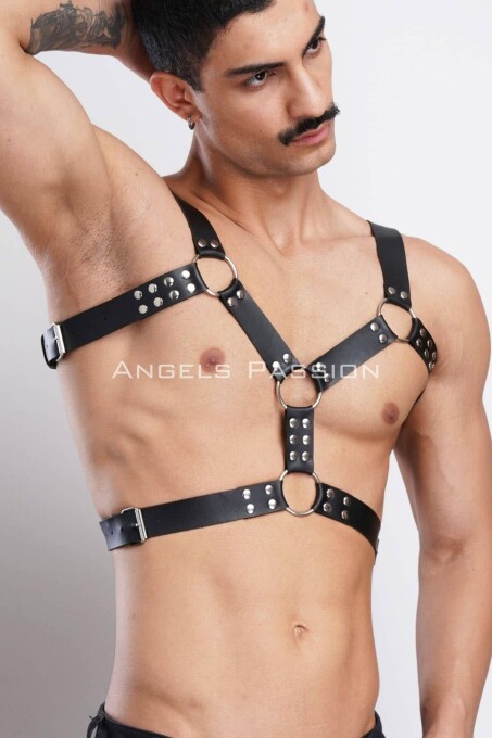 Erkek Deri Göğüs Harness, Erkek Parti Akseuar, Partywear - APFTM78 - 4