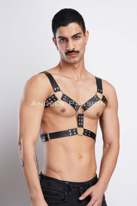 Erkek Deri Göğüs Harness, Erkek Parti Akseuar, Partywear - APFTM78 - 2