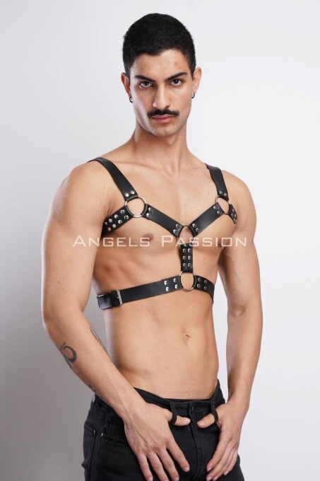 Erkek Deri Göğüs Harness, Erkek Parti Akseuar, Partywear - APFTM78 - 5