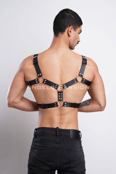 Erkek Deri Göğüs Harness, Erkek Parti Akseuar, Partywear - APFTM78 - 7
