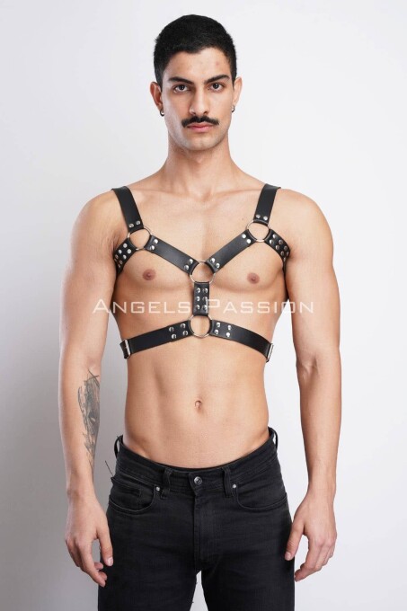 Erkek Deri Göğüs Harness, Erkek Parti Akseuar, Partywear - APFTM78 - 1