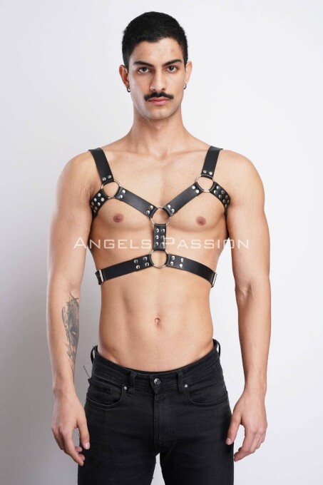 Erkek Deri Göğüs Harness, Erkek Parti Akseuar, Partywear - APFTM78 - 1