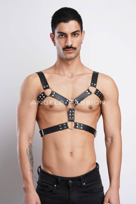 Erkek Deri Göğüs Harness, Erkek Parti Akseuar, Partywear - APFTM78 - 3