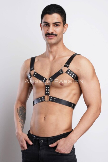 Erkek Deri Göğüs Harness, Erkek Parti Akseuar, Partywear - APFTM78 - 6