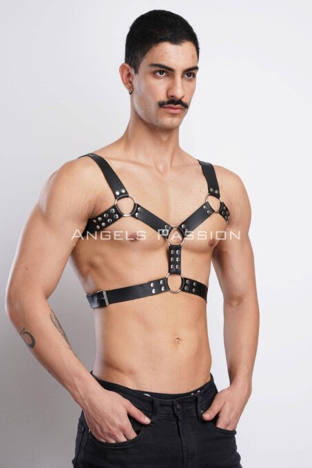 Erkek Deri Göğüs Harness, Erkek Parti Akseuar, Partywear - APFTM78 - 9