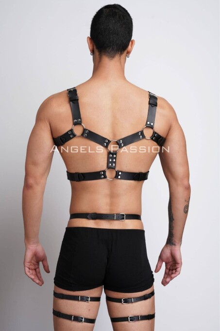 Erkek Deri Göğüs Harness ve Bacak Harness Takım - APFTM195 - 5