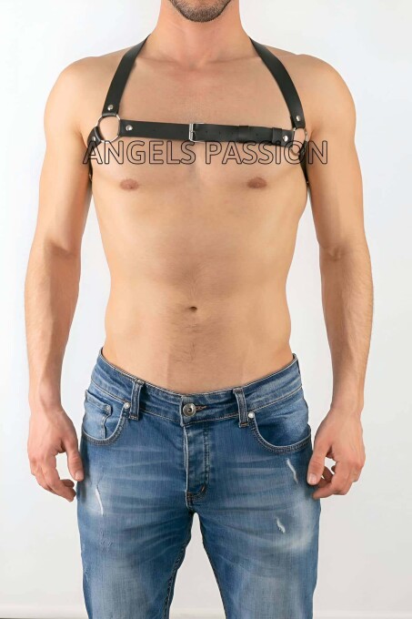 Erkek Deri İç Giyim - Erkek Deri Omuz Harness - Fantazi Erkek İç Giyim - Gay Giyim Modelleri - APFTM16 - 1