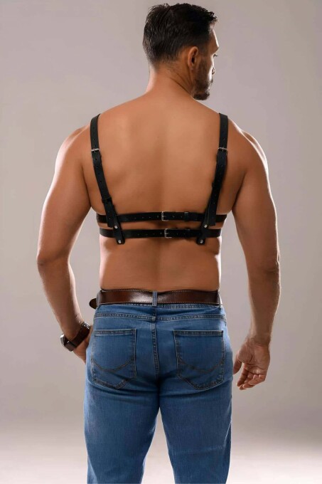 Erkek Deri Seksi Göğüs Harness - APFTM138 - 4