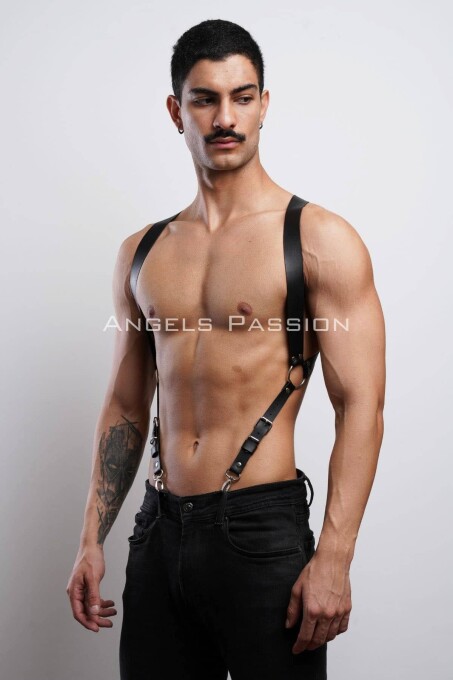 Erkek Göğüs Harness, Erkek Pantolon Kemer, Deri Erkek Kemer - APFTM146 - 4