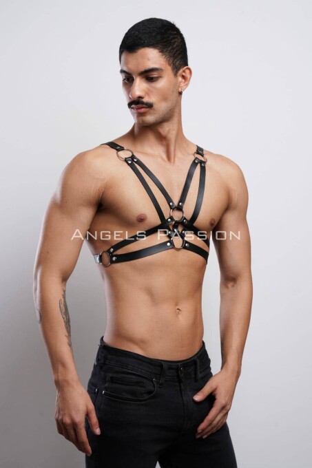 Erkek Göğüs Harness, Erkek T-Shirt Üzeri Aksesuar - APFTM104 - 5