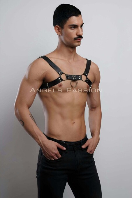 Erkek Göğüs Harness, Fantazi Giyim Deri Harness - APFTM7 - 3