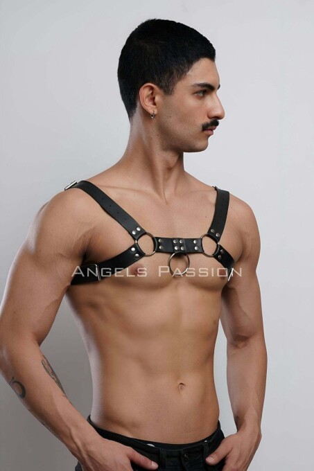 Erkek Göğüs Harness, Fantazi Giyim Deri Harness - APFTM7 - 4