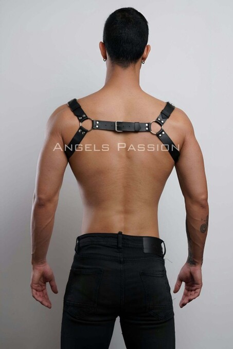 Erkek Göğüs Harness, Fantazi Giyim Deri Harness - APFTM7 - 5