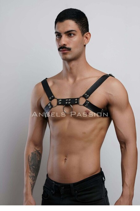 Erkek Göğüs Harness, Fantazi Giyim Deri Harness - APFTM7 - 2