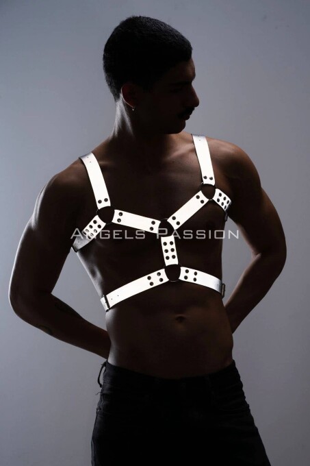Erkek Göğüs Harness - Reflektörlü (Karanlıkta Yansıyan) Göğüs Harness - APFTM78 - 2
