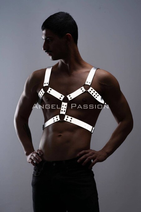 Erkek Göğüs Harness - Reflektörlü (Karanlıkta Yansıyan) Göğüs Harness - APFTM78 - 12