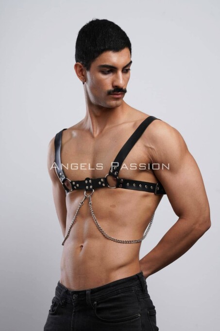 Erkek Gömlek Kemeri, Zincirli Göğüs Harness, Partywear, Clubwear - APFTM109 - 3