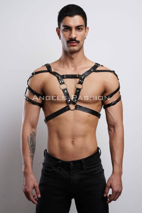 Erkek Harness, Erkek PartyWear, Deri Erkek Parti Elbise Aksesuarı - APFTM6 - 1