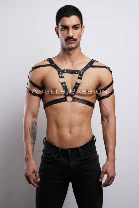 Erkek Harness, Erkek PartyWear, Deri Erkek Parti Elbise Aksesuarı - APFTM6 - 4