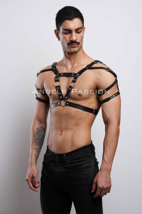 Erkek Harness, Erkek PartyWear, Deri Erkek Parti Elbise Aksesuarı - APFTM6 - 2