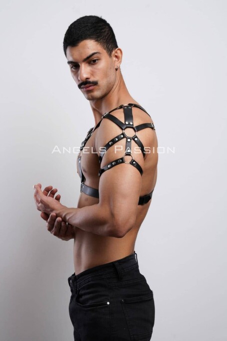 Erkek Harness, Erkek PartyWear, Deri Erkek Parti Elbise Aksesuarı - APFTM6 - 6