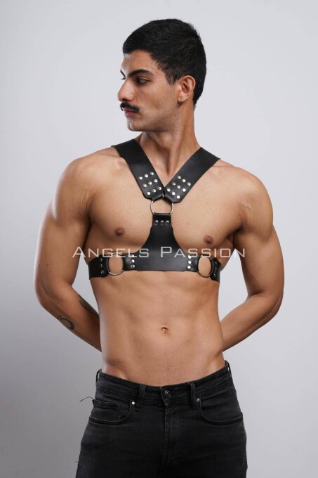 Erkek Harness, Göğüs Harness, Deri Harness, Clubwear, Partyear - APFTM120 - 2