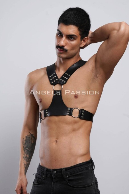 Erkek Harness, Göğüs Harness, Deri Harness, Clubwear, Partyear - APFTM120 - 6