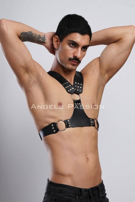 Erkek Harness, Göğüs Harness, Deri Harness, Clubwear, Partyear - APFTM120 - 7