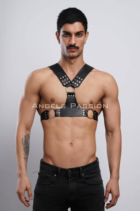 Erkek Harness, Göğüs Harness, Deri Harness, Clubwear, Partyear - APFTM120 - 1