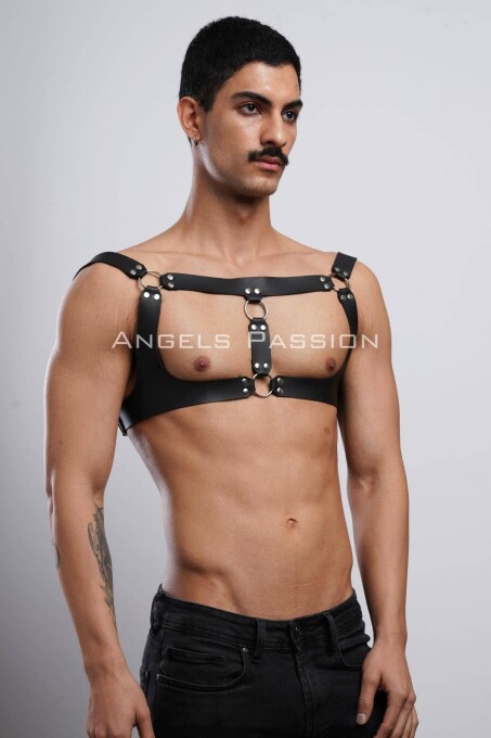 Erkek Parti Aksesuar, Clubwear, Deri Göğüs Harness, Erkek Fantezi Giyim - APFTM116 - 6