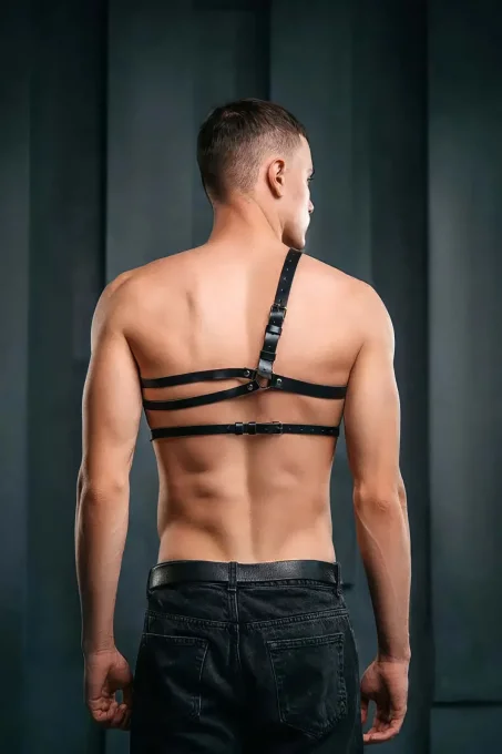 Erkek Tek Omuzdan Askılı Deri Harness - APFTM224 - 4