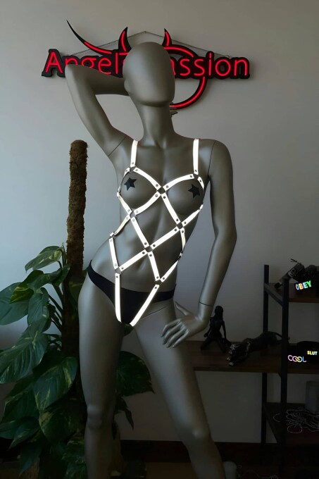 Erotik İç Giyim Reflektörlü Harness - APFT368 - 5