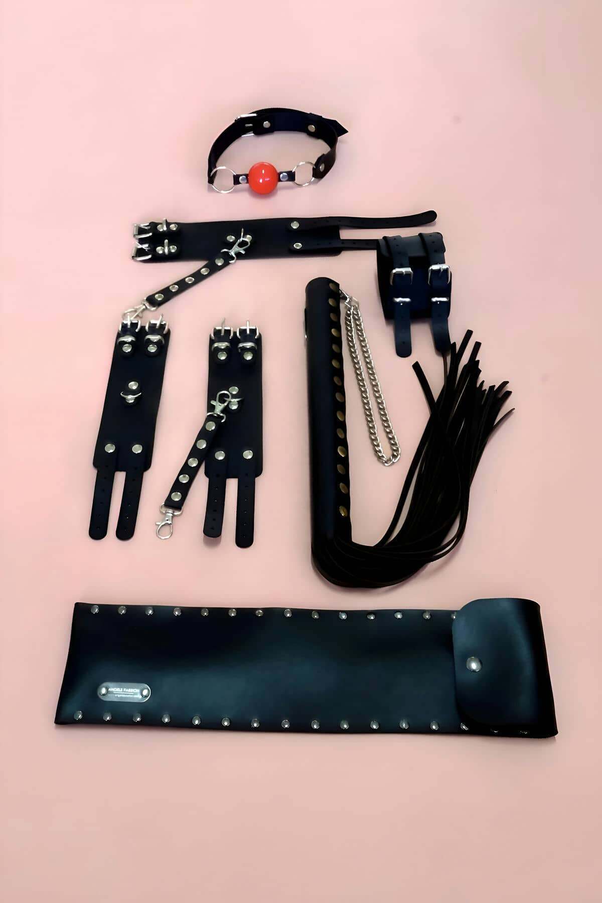 Kırbaç Takım 4'Lü Set, El - Ayak Kelepçesi, Kırbaç, Ağız Topu - 1306