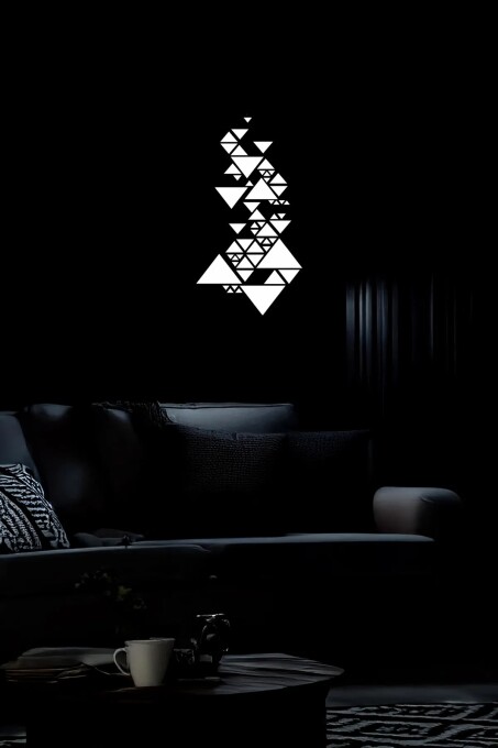 Geometrik Reflektör Detaylı Deri Duvar Dekoru - 5
