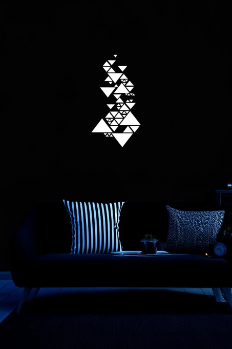 Geometrik Reflektör Detaylı Deri Duvar Dekoru - 6