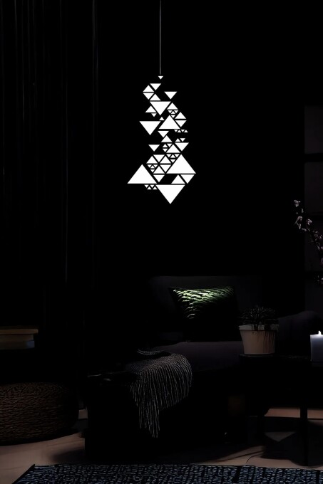 Geometrik Reflektör Detaylı Deri Duvar Dekoru - 7