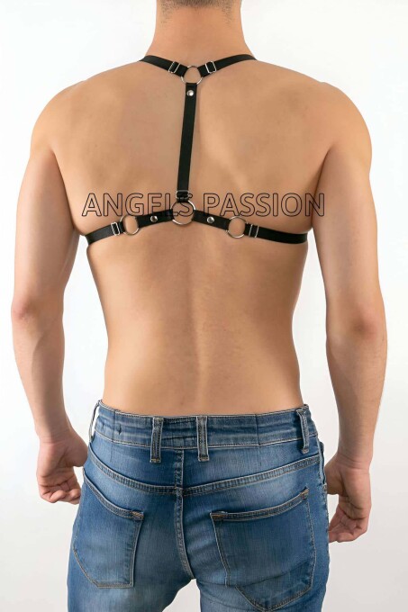 Göğüs Üzeri Lastik Harness - Seksi Erkek Lastik Harness Modelleri - Lastik Gay İç Giyim - APFTM70 - 3