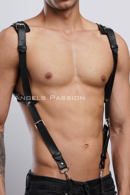 Gömlek Üzeri Erkek Harness Aksesuar, Omuz Detaylı Deri Harness - APFTM135 - 1