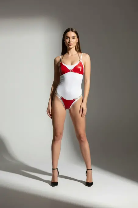 Gümüş Kadın Kemer Zincir Detaylı İnce Vücut Aksesuarı - APFT1424 - 1