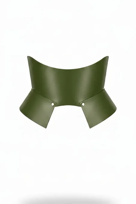 Haki Deri Geniş Kadın Kemeri, Korse Deri Kemer - APFT611 - 1