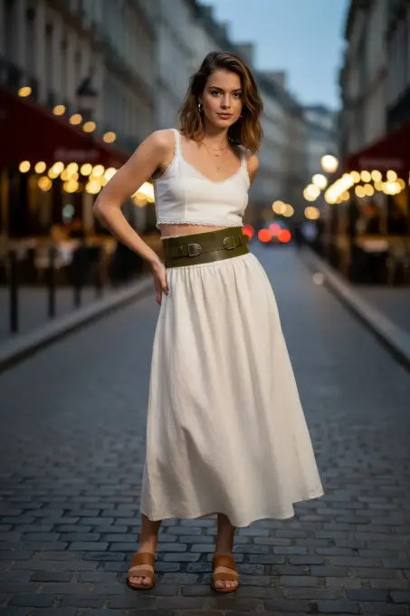 Haki Kadın Kemer Kalın Çift Tokalı Geniş Bel Aksesuarı - APFT875 - Angels Passion (1)