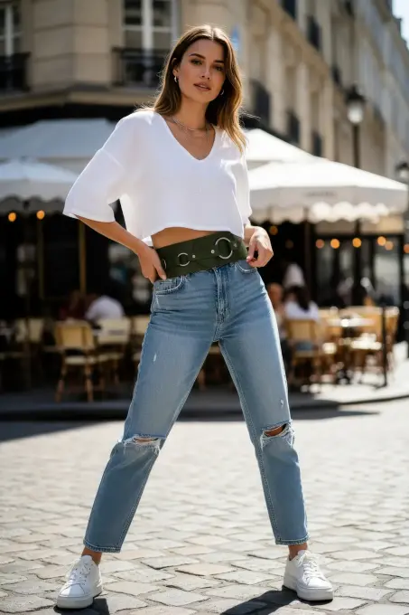 Haki Kadın Kemer Kalın Halka Tokalı Bel Aksesuarı - APFT920 - Angels Passion (1)