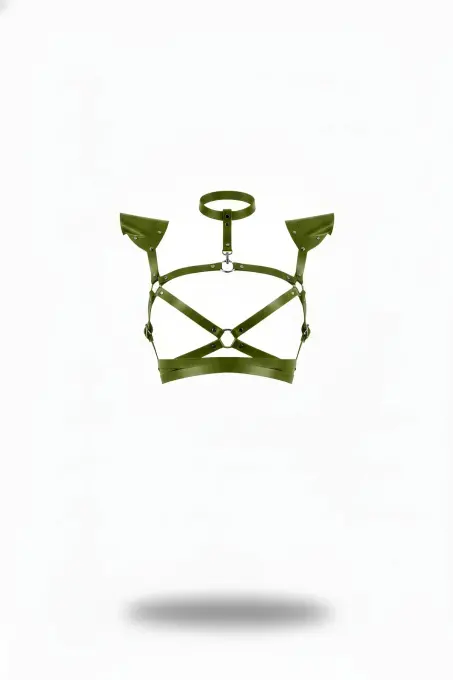 Haki Kadın Kemer Omuz Detaylı Çapraz Vücut Aksesuarı - APFT996 - 1