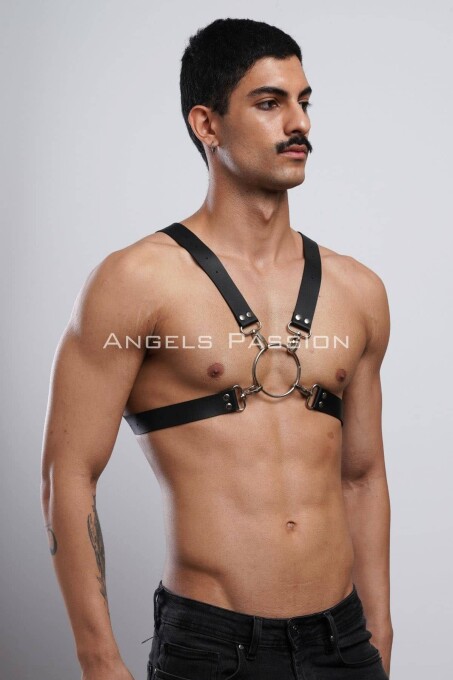 Halka Detaylı X Göğüs Erkek Harness, Gömlek Kemeri, T-Shirt Kemeri, Clubwear - APFTM178 - 5